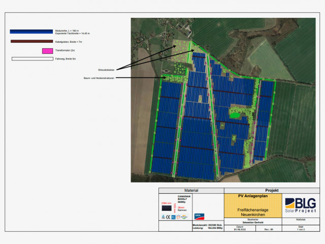 PV Anlagenplan Freiflächenanlage Neuenkirchen